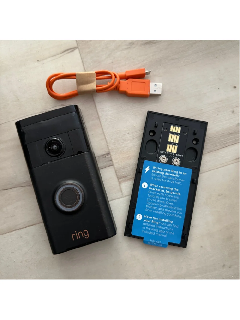 Ring Video Doorbell One Size Black and Bronze